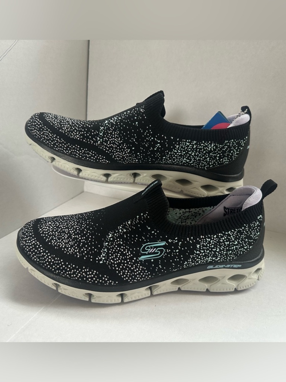 Skechers Memory Foam Gel Slip On Shoes Women Black/white size 11